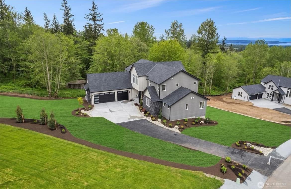 Modern new construction home with spacious yard